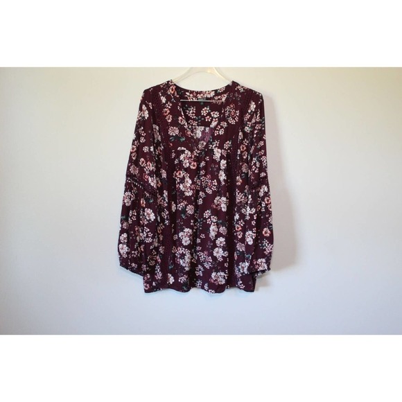 Torrid Floral Relaxed Lace Challis Tunic Blouse Purple Top Plus Size 3 3X H14847 - Picture 12 of 13